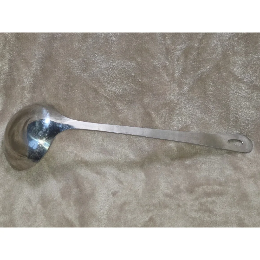 Stainless Steel Soup Ladle Silver Kitchen Serving Spoon with Hanging Hole 11